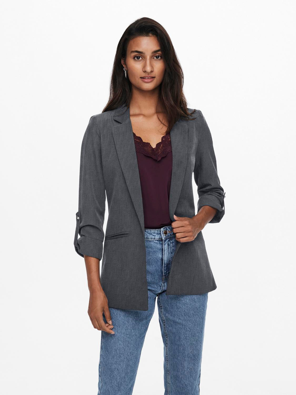 ONLKAYLE-ORLEEN Blazer – Medium Grey Melange