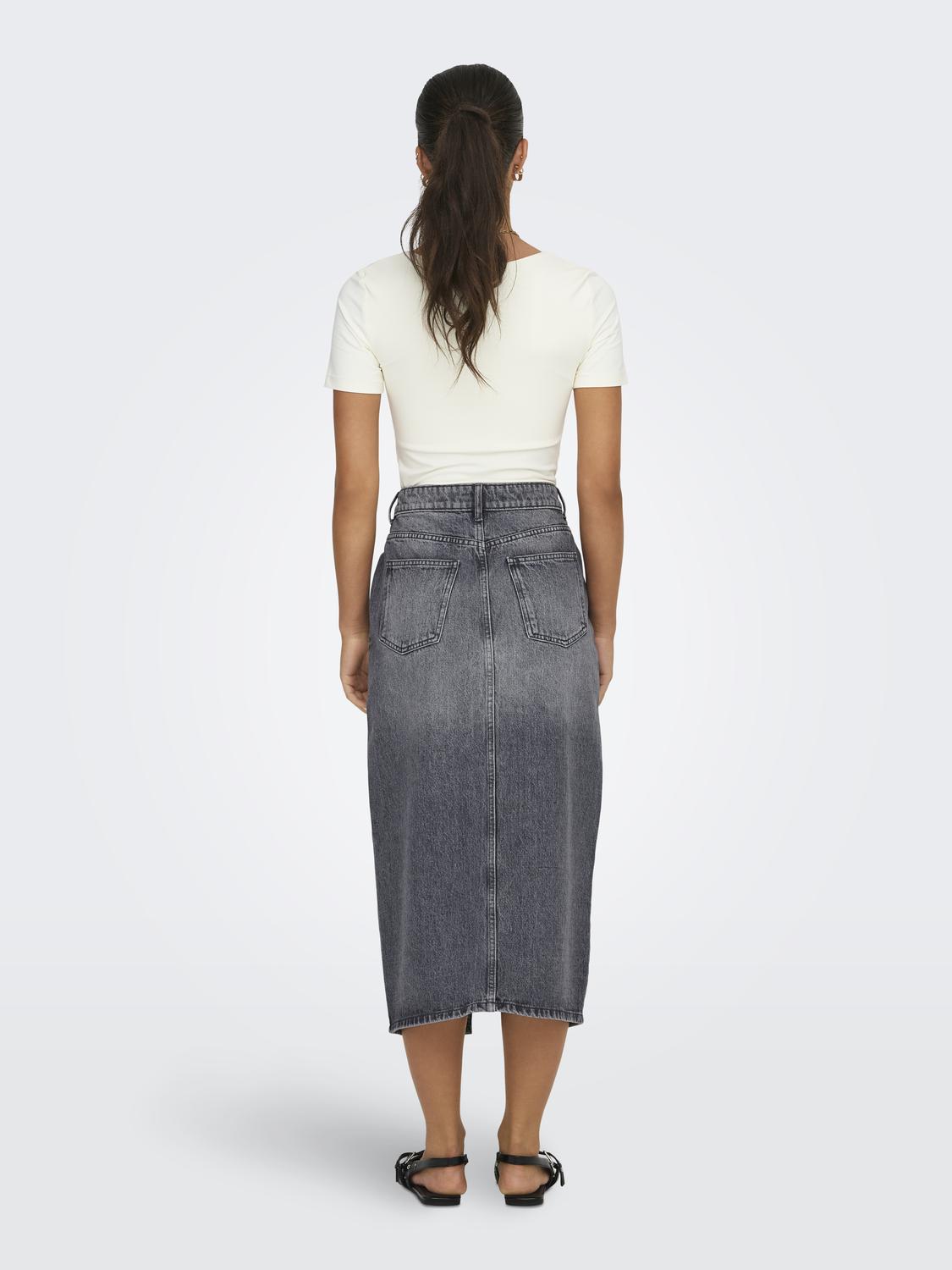 ONLBIANCA Midi Skirt - Medium Grey Denim