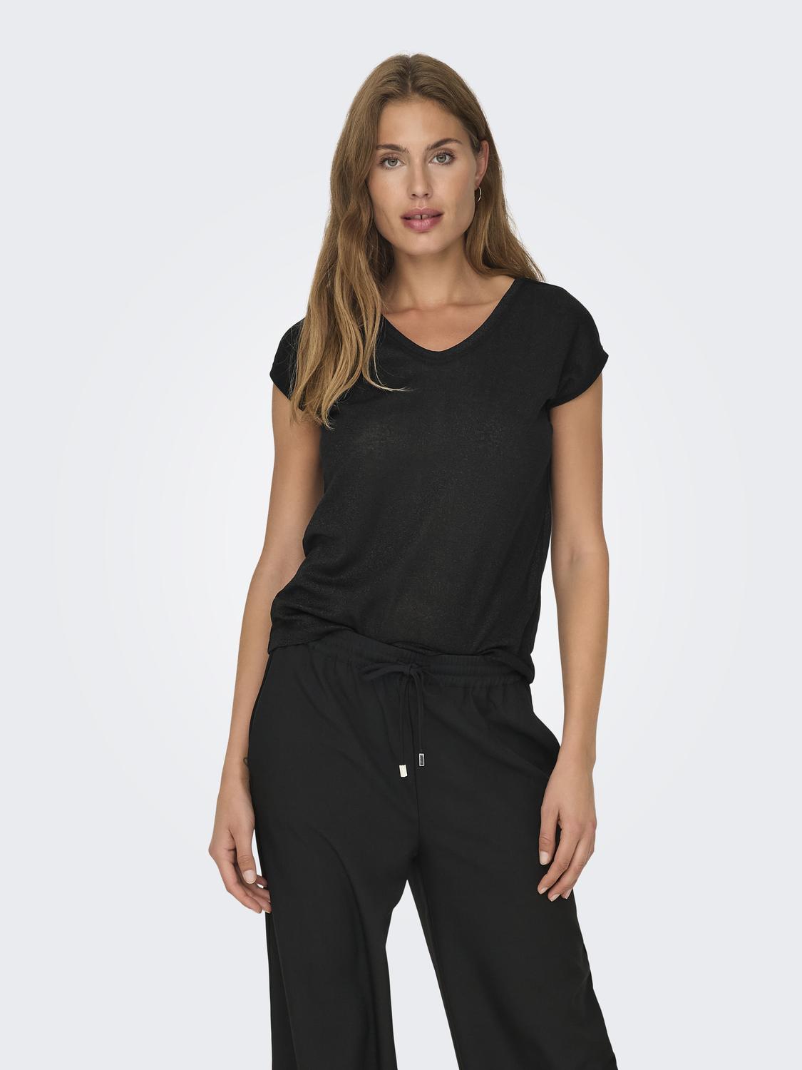 ONLSILVERY Top - Black